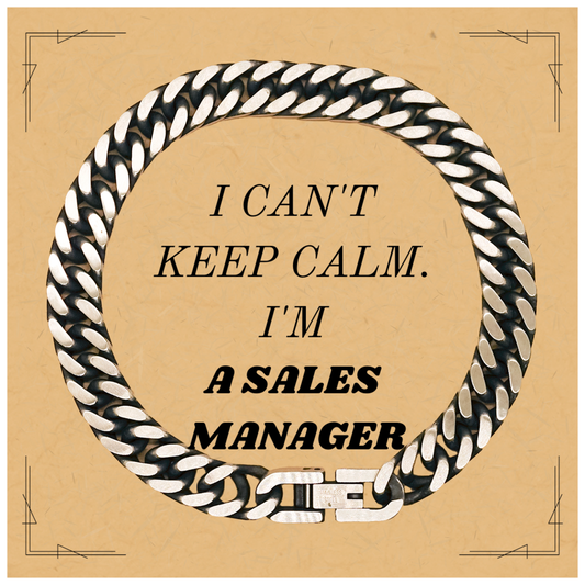 Pulsera de cadena de eslabones cubanos para gerente de ventas: confianza e inspiración para el ambicioso líder de ventas de su vida: regalo perfecto de cumpleaños o graduación