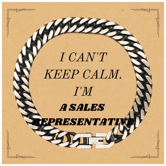 Unique Cuban Link Chain Bracelet for Sales Representative - Im a Confident & Inspirational Sales Representative - Perfect Gift for Birthday, Christmas, Graduation, and More - Stand Out as a Sales Representative with This Engraved Bracelet