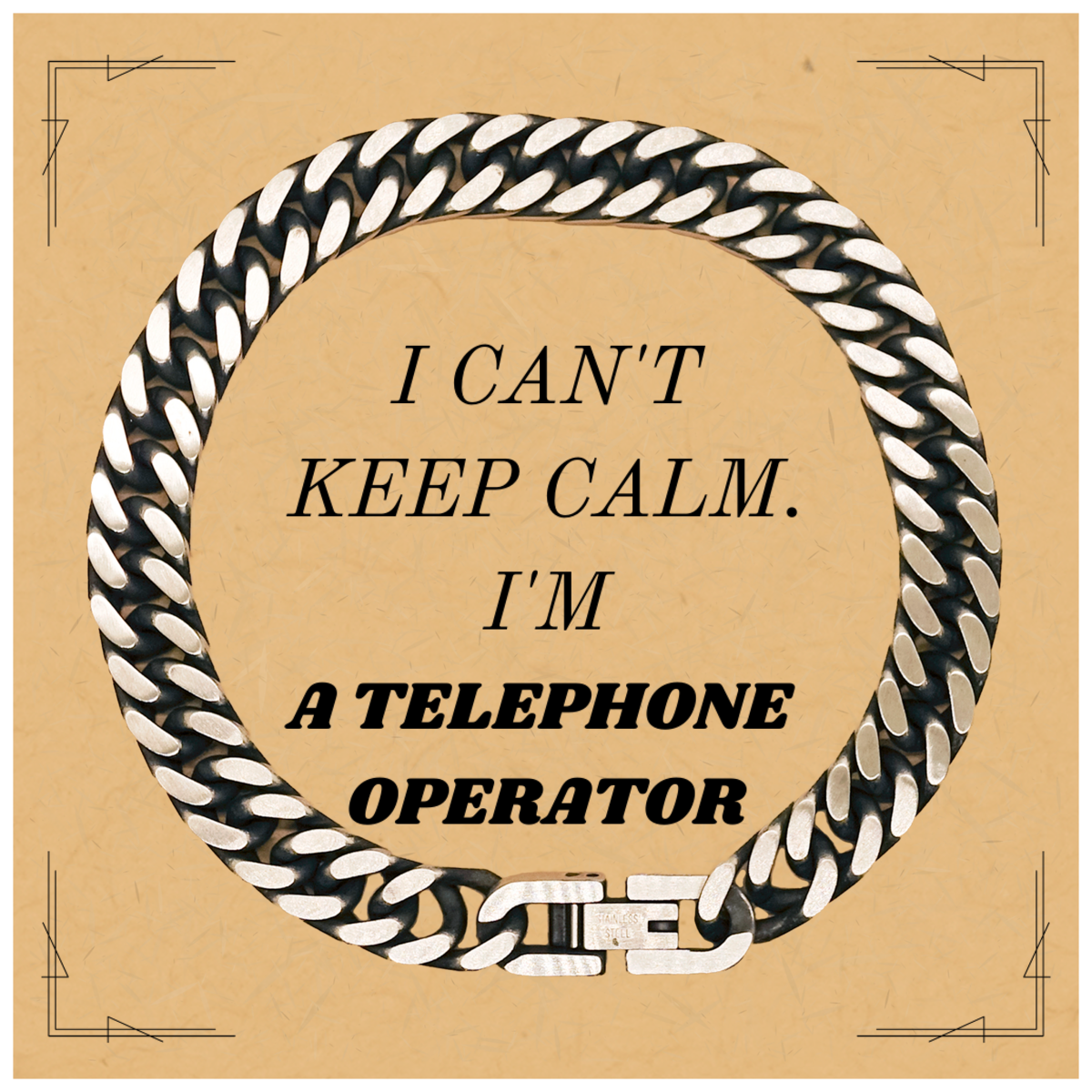 Telephone Operator Cuban Link Chain Bracelet - Unique Gift for any occassion, I cant keep calm.