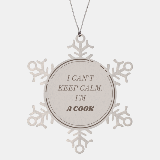 Cook Snowflake Ornament I Cant Keep Calm Engraved Christmas Holiday Gift for Cooks with Confidence and Hope