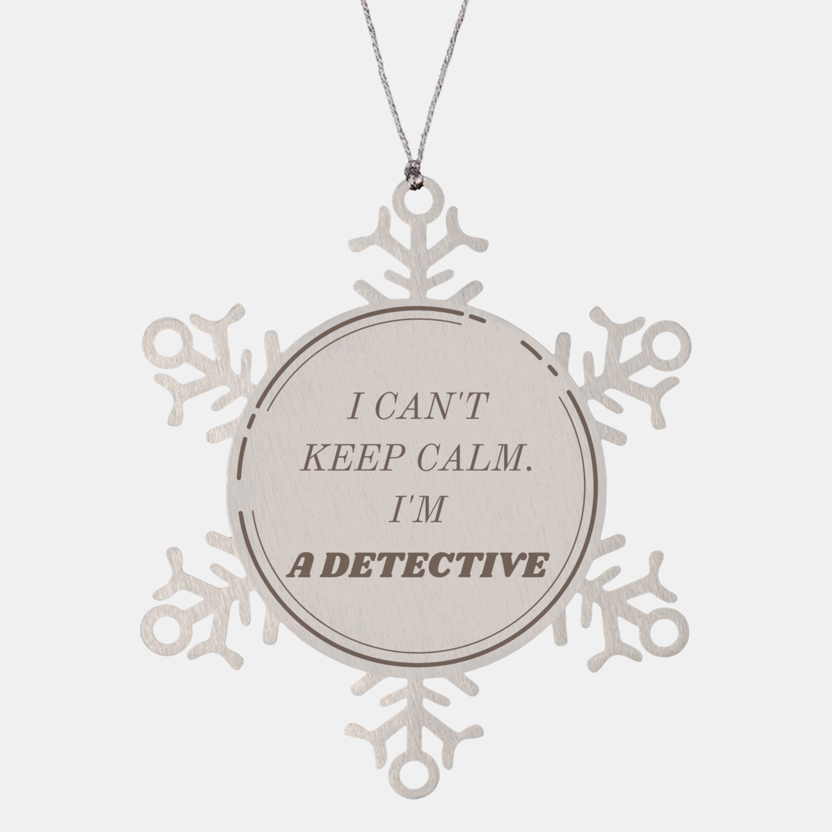 Engraved Detective Snowflake Ornament - Im Detective Christmas Confidence Gift for Holidays and Graduation