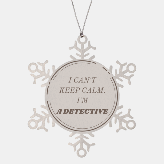 Engraved Detective Snowflake Ornament - Im Detective Christmas Confidence Gift for Holidays and Graduation