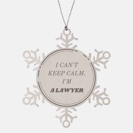 Lawyer Snowflake Ornament I Cant Keep Calm Perfect Christmas Gift for Legal Professionals