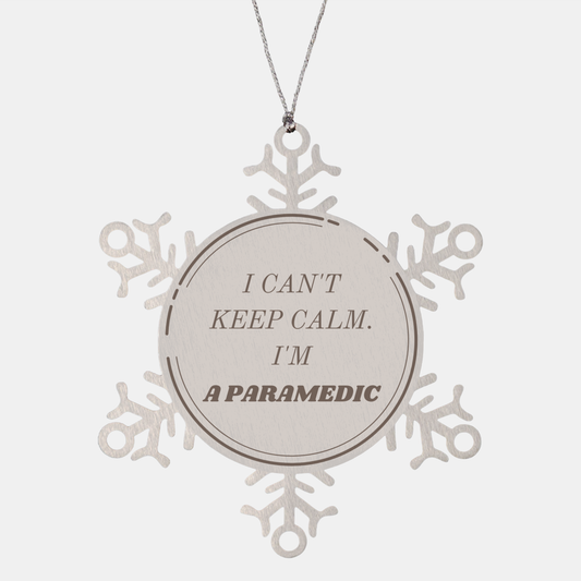Paramedic Snowflake Ornament I Cant Keep Calm Inspirational Gift for Christmas Holidays