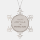 Snowflake Ornament for Payroll Clerk - I cant keep calm! Surprise Christmas Gift for Payroll Clerk to celebrate the holidays with a unique and thoughtful Snowflake Ornament - Perfect Christmas Present for Payroll Clerks who cant keep calm during the h