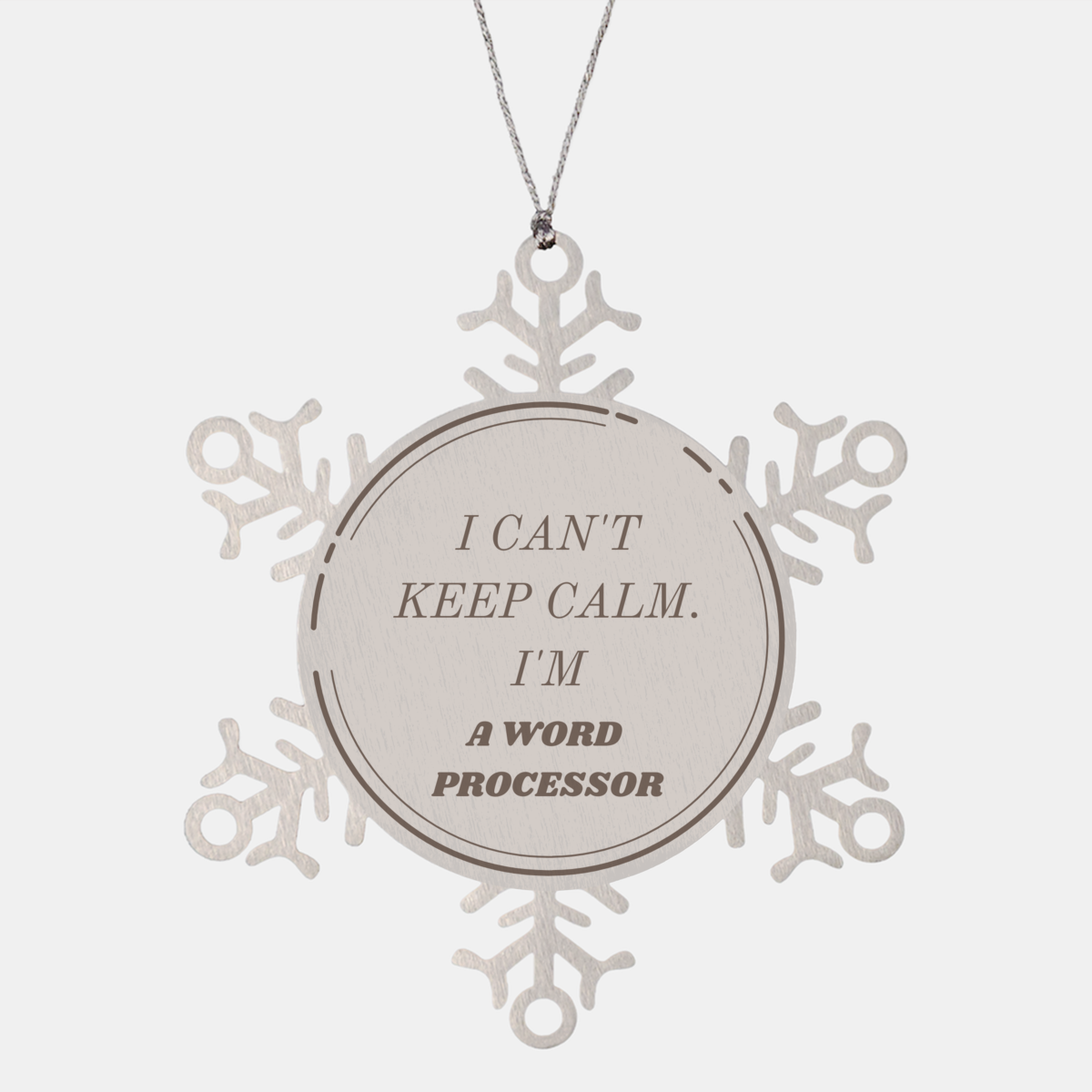Snowflake Ornament Word Processor: Unique Engraved Christmas Gift for Wordsmiths