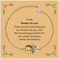 Mother In Law Sunflower Bracelet - My love and appreciation remains strong, engraved gratitude for Birthday, Christmas, and Holidays