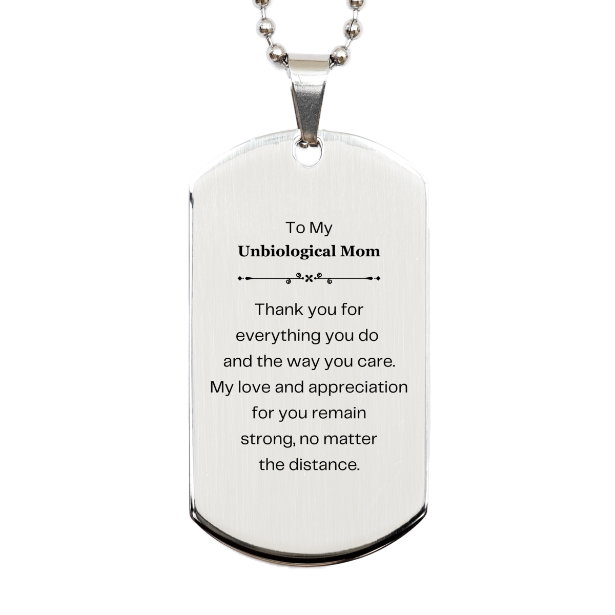 engraved silver dog tag unbiological mom gift for christmas and birthday unique way to show love and appreciation