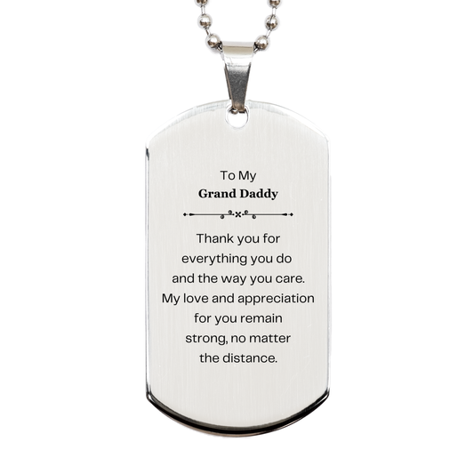 grand daddy engraved silver dog tag a loving thank you gift for grand daddy birthday christmas veterans day appreciation love distance unique