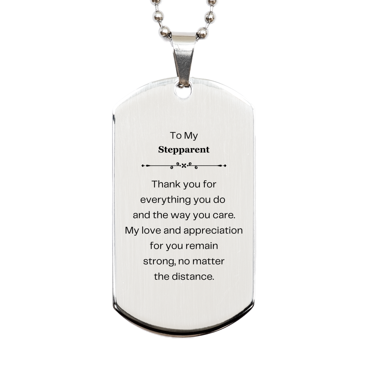 unique silver dog tag stepparent gift my love and appreciation for you remain strong no matter the distance engraved birthday veterans day