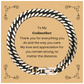Godmother Cuban Link Chain Bracelet Engraved with Love and Appreciation for You - Perfect Gift for Birthday, Christmas, or Graduation