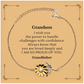 Grandson Unique Engraved Sunflower Bracelet - Confidence, Love, Proud Grandfather Gift for Birthday, Graduation, Christmas, Veterans Day