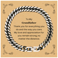 Grandfather Engraved Cuban Link Chain Bracelet - A Token of Love and Appreciation for Him on Christmas, Birthday, and Special Occasions