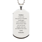 engraved silver dog tag godson graduation gift godmother love confidence proud military son necklace inspirational jewelry for him