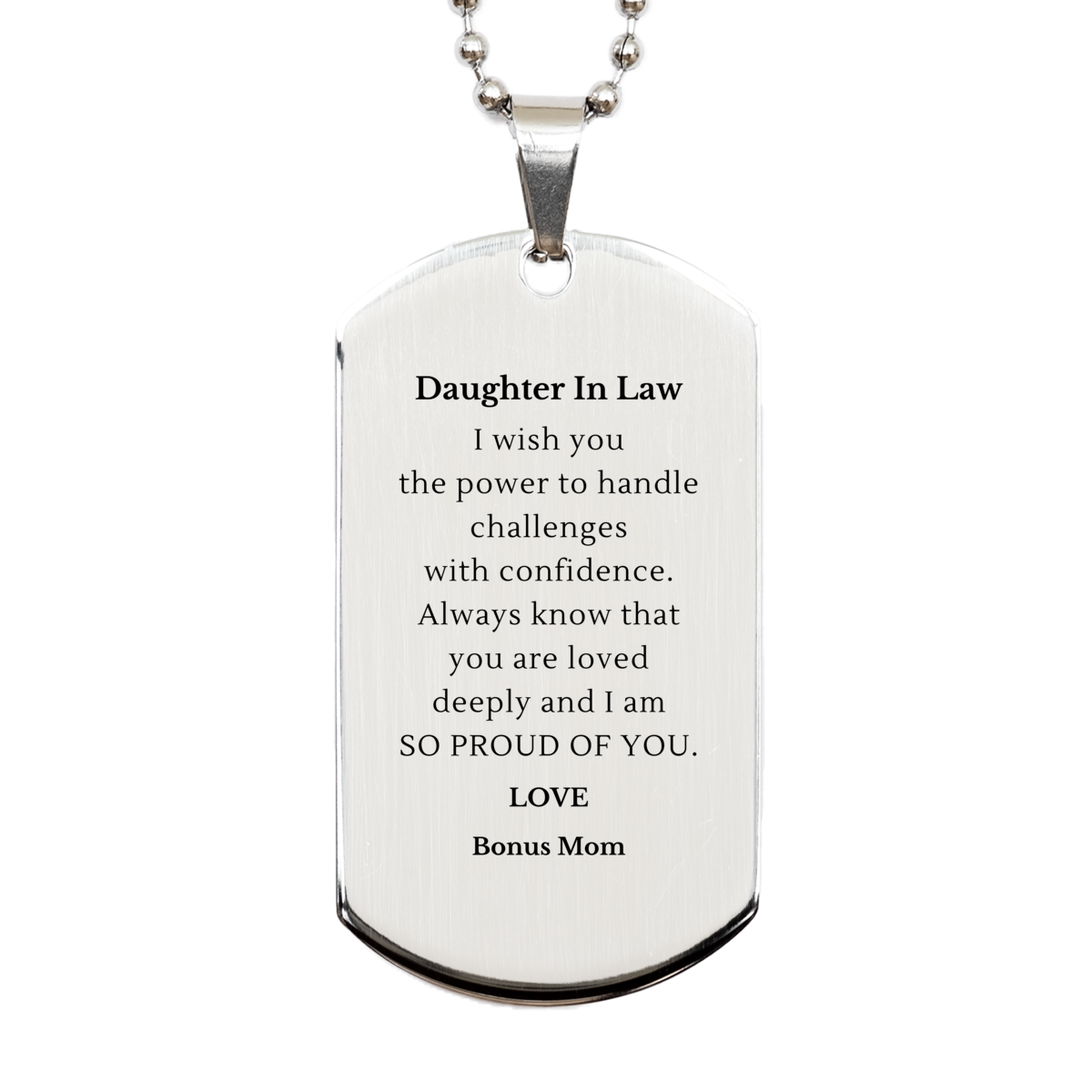 daughter in law dog tag necklace engraved confidence love gift for special occasions