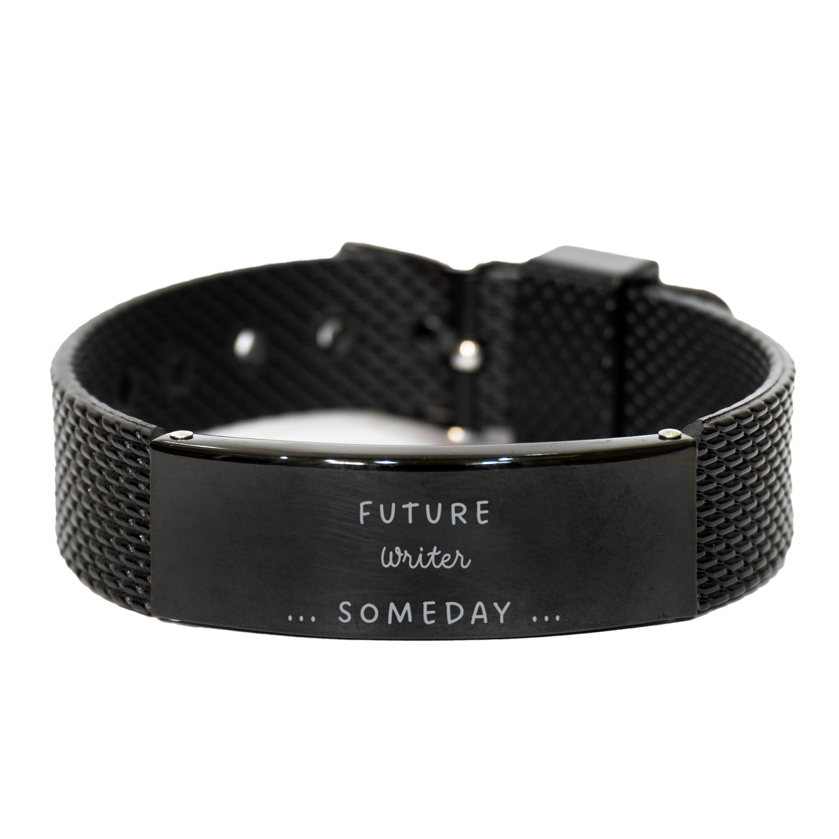 future writer ... someday black shark mesh bracelet for inspirational graduation confidence and hope