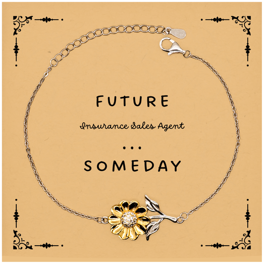 Insurance Sales Agent Sunflower Bracelet - Inspirational Future Sales Agent Gift for Graduation, Birthday, and Christmas