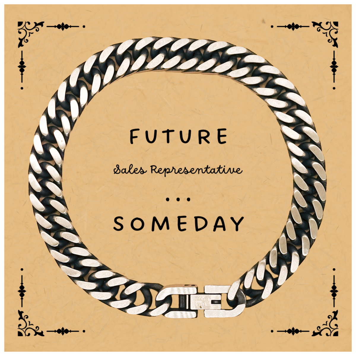 Sales Representative Cuban Link Chain Bracelet - Future Sales Inspiration for Graduation, Hope, and Confidence