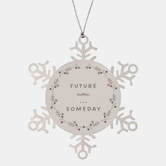 Future Author Snowflake Ornament - Inspirational Christmas Gift for Aspiring Writers with Hope and Confidence