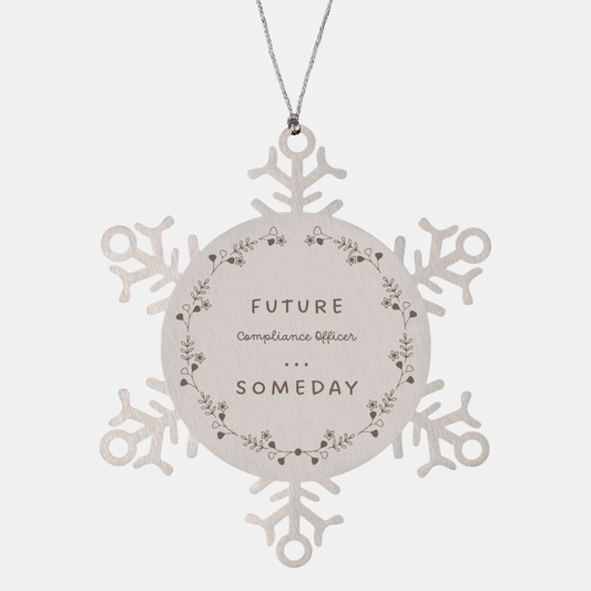 Future Compliance Officer Snowflake Ornament - Inspirational Christmas Gift for Aspiring Compliance Professionals