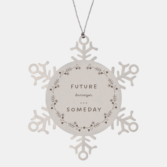 Surveyor Snowflake Ornament - Future Surveyor Holiday Gift for Young Graduates and Aspiring Professionals