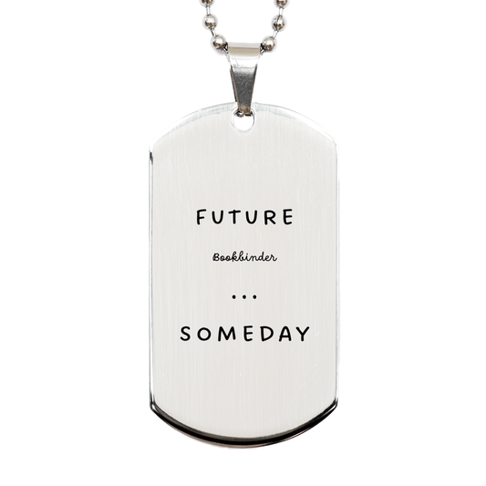 future bookbinder engraved silver dog tag inspirational confidence graduation gift