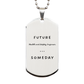 future health and safety engineer engraved silver dog tag for graduation gift