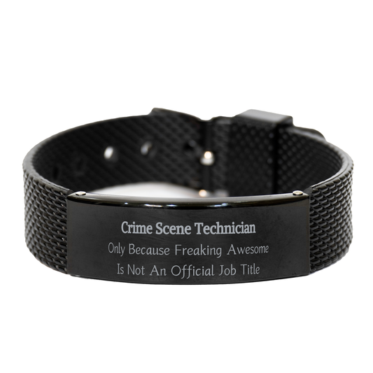 crime scene technician black shark mesh bracelet - because awesome is not an official job title - perfect gift for graduation, birthday, and holidays