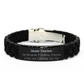 music teacher engraved black glidelock clasp bracelet - only because freaking awesome is not an official job title - perfect gift for birthday, christmas, graduation, and holidays