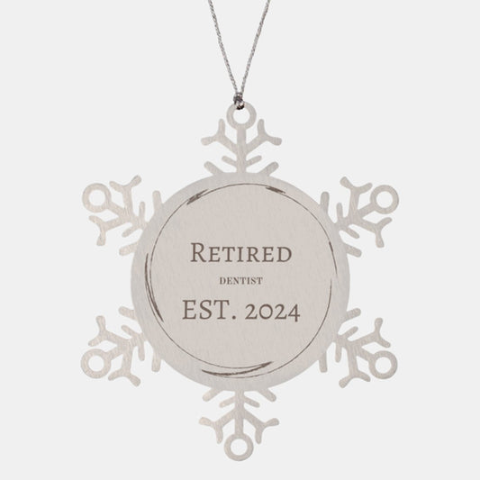retired dentist est 2024 snowflake ornament perfect christmas gift for dental professionals