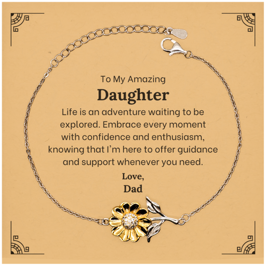 to my amazing daughter supporting sunflower bracelet life is an adventure waiting to be explored birthday unique gifts for daughter from dad