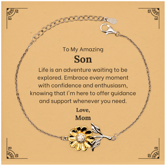 to my amazing son supporting sunflower bracelet life is an adventure waiting to be explored birthday unique gifts for son from mom