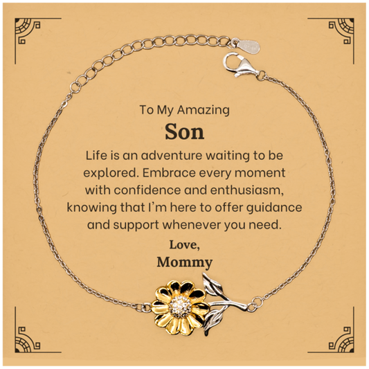 to my amazing son supporting sunflower bracelet life is an adventure waiting to be explored birthday unique gifts for son from mommy
