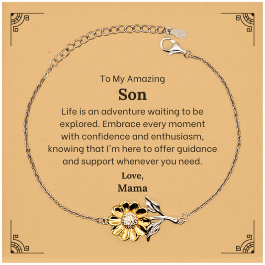 to my amazing son supporting sunflower bracelet life is an adventure waiting to be explored birthday unique gifts for son from mama