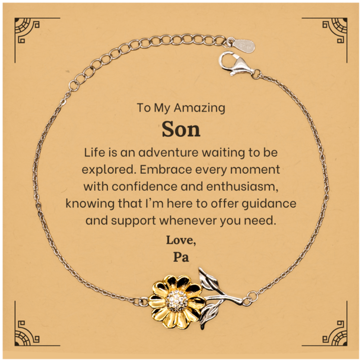 to my amazing son supporting sunflower bracelet life is an adventure waiting to be explored birthday unique gifts for son from pa