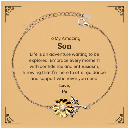 to my amazing son supporting sunflower bracelet life is an adventure waiting to be explored birthday unique gifts for son from pa