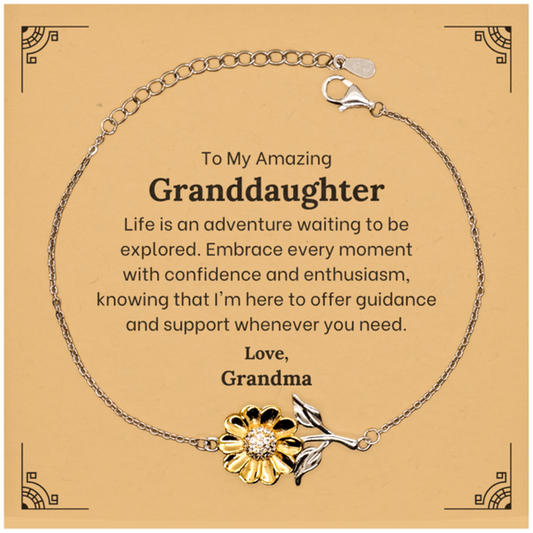 to my amazing granddaughter supporting sunflower bracelet life is an adventure waiting to be explored birthday unique gifts for granddaughter from grandma