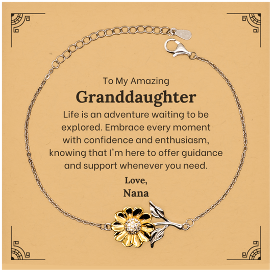 to my amazing granddaughter supporting sunflower bracelet life is an adventure waiting to be explored birthday unique gifts for granddaughter from nana
