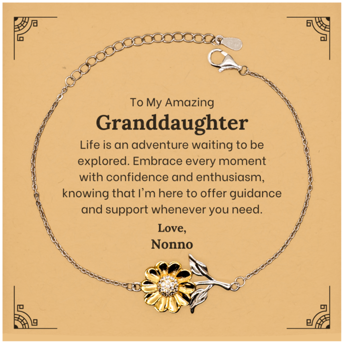 to my amazing granddaughter supporting sunflower bracelet life is an adventure waiting to be explored birthday unique gifts for granddaughter from nonno
