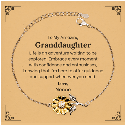to my amazing granddaughter supporting sunflower bracelet life is an adventure waiting to be explored birthday unique gifts for granddaughter from nonno