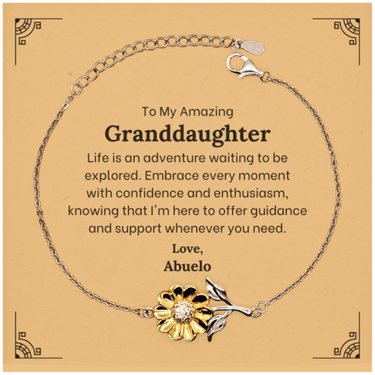 to my amazing granddaughter supporting sunflower bracelet life is an adventure waiting to be explored birthday unique gifts for granddaughter from abuelo