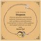 Meaningful sunflower bracelet gift for stepson, gold plated sterling silver jewelry.