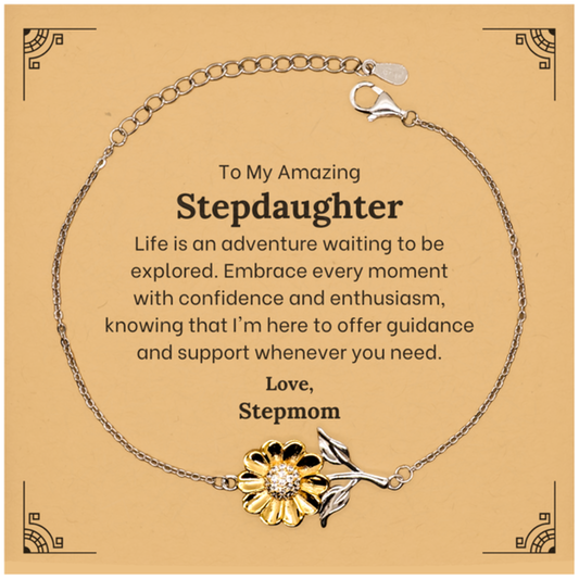 to my amazing stepdaughter supporting sunflower bracelet life is an adventure waiting to be explored birthday unique gifts for stepdaughter from stepmom