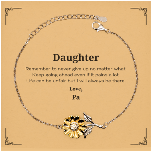 daughter motivational gifts from pa remember to never give up no matter what inspirational birthday sunflower bracelet for daughter