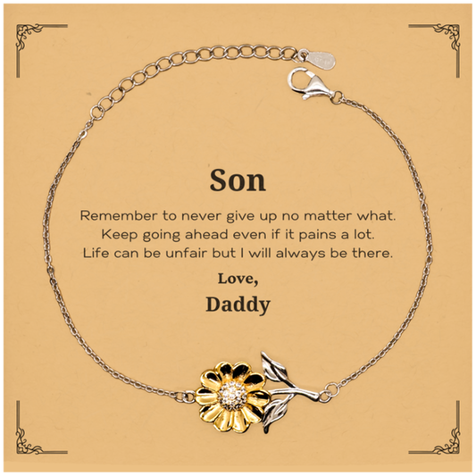 son motivational gifts from daddy remember to never give up no matter what inspirational birthday sunflower bracelet for son
