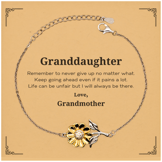 granddaughter motivational gifts from grandmother remember to never give up no matter what inspirational birthday sunflower bracelet for granddaughter