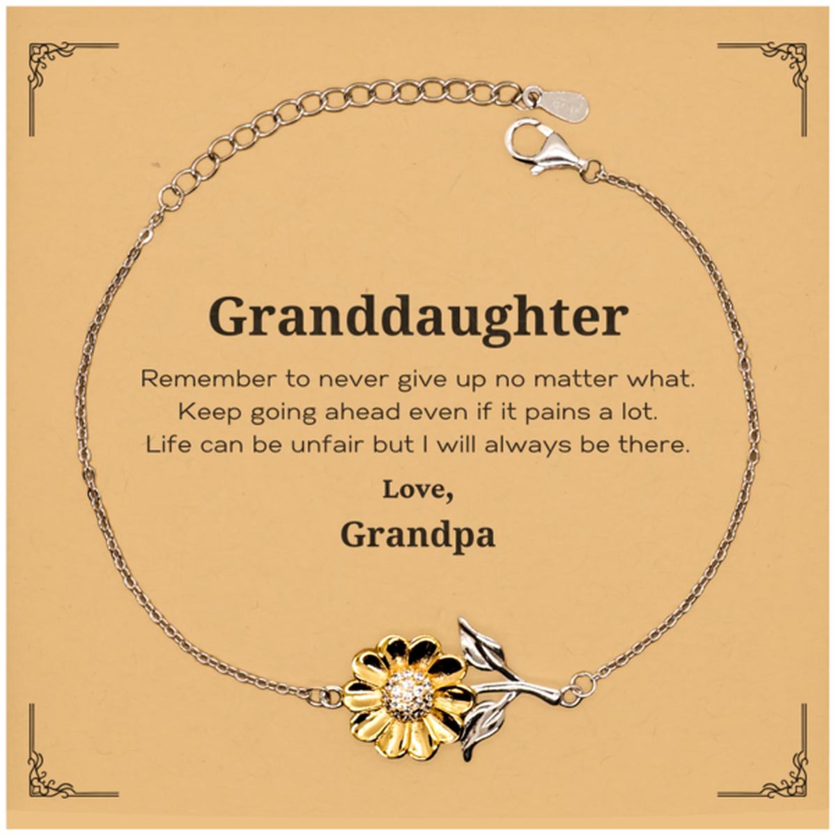 Beautiful sunflower bracelet gift for granddaughter. 18k gold plated sterling silver jewelry.