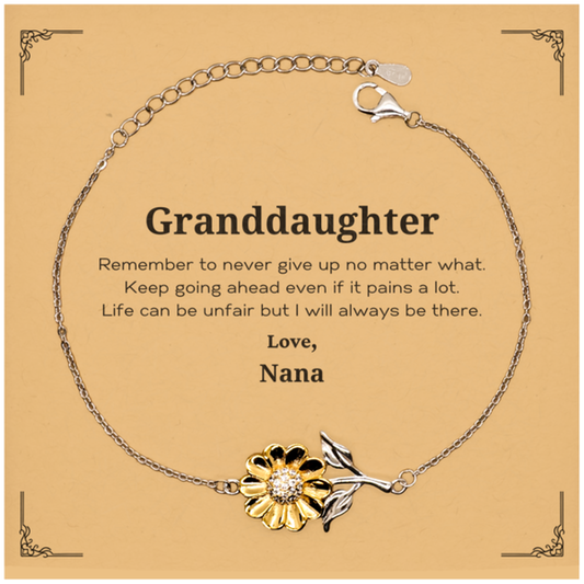 granddaughter motivational gifts from nana remember to never give up no matter what inspirational birthday sunflower bracelet for granddaughter