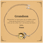 Inspirational sunflower bracelet for grandson, gold plated sterling silver gift from Nana.