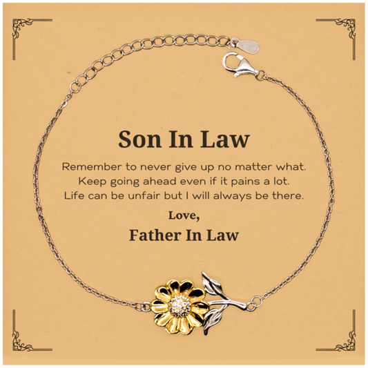 son in law motivational gifts from father in law remember to never give up no matter what inspirational birthday sunflower bracelet for son in law